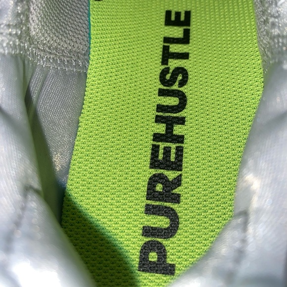 ADIDAS PUREHUSTLE WOMENS METAL CLEATS, SIZE 6, BLACK, SILVER & WHITE - Picture 10 of 10